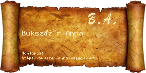 Bukszár Anna névjegykártya