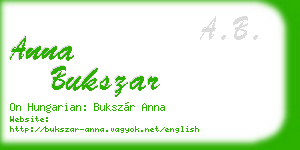 anna bukszar business card